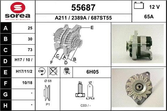 EAI 55687 - Alternatore autozon.pro