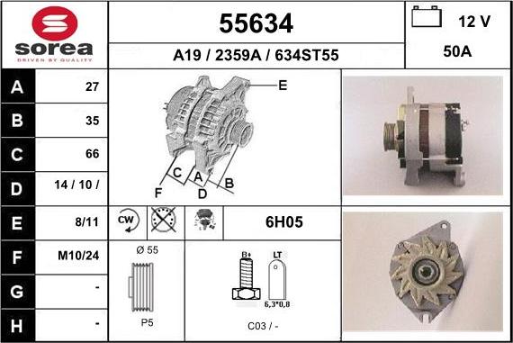 EAI 55634 - Alternatore autozon.pro