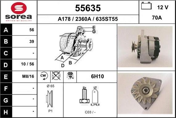 EAI 55635 - Alternatore autozon.pro