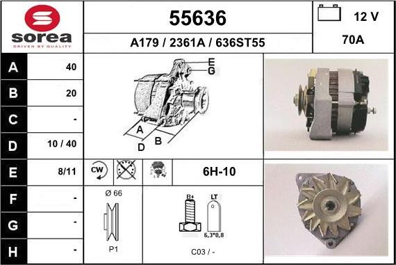 EAI 55636 - Alternatore autozon.pro