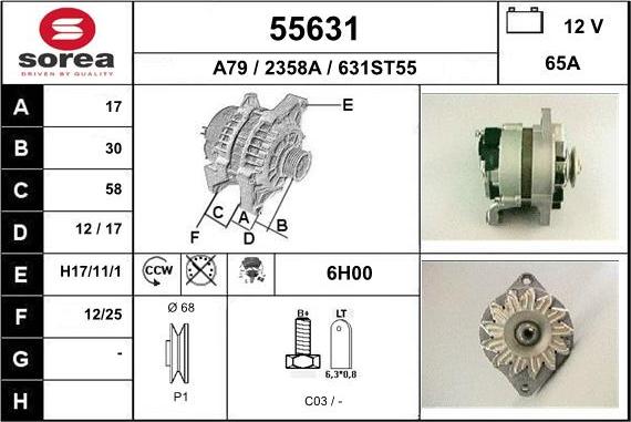 EAI 55631 - Alternatore autozon.pro