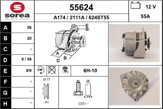 EAI 55624 - Alternatore autozon.pro