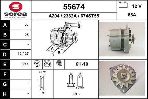 EAI 55674 - Alternatore autozon.pro