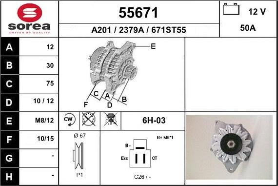 EAI 55671 - Alternatore autozon.pro