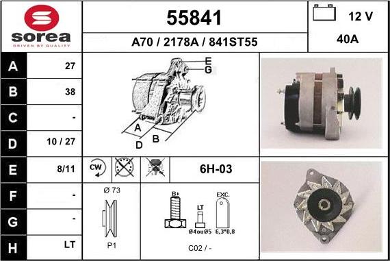 EAI 55841 - Alternatore autozon.pro