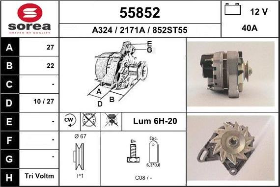 EAI 55852 - Alternatore autozon.pro