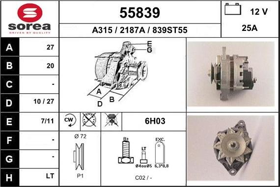 EAI 55839 - Alternatore autozon.pro