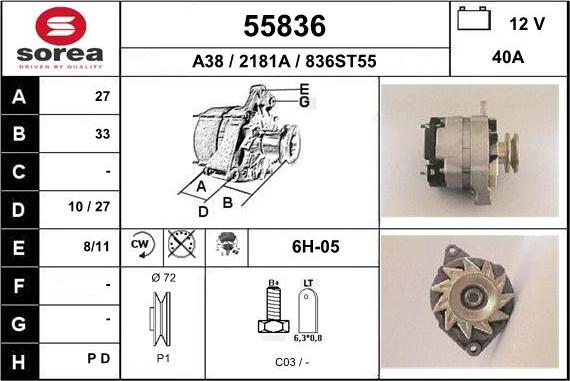 EAI 55836 - Alternatore autozon.pro