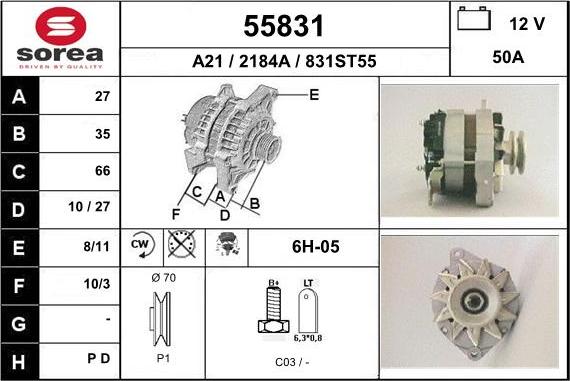 EAI 55831 - Alternatore autozon.pro