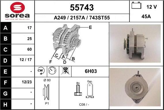 EAI 55743 - Alternatore autozon.pro