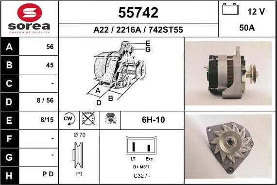 EAI 55742 - Alternatore autozon.pro