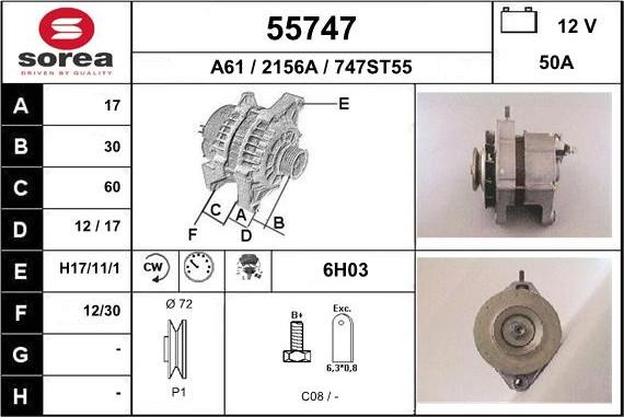 EAI 55747 - Alternatore autozon.pro