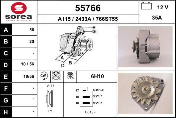 EAI 55766 - Alternatore autozon.pro