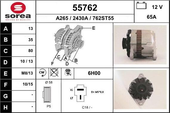 EAI 55762 - Alternatore autozon.pro