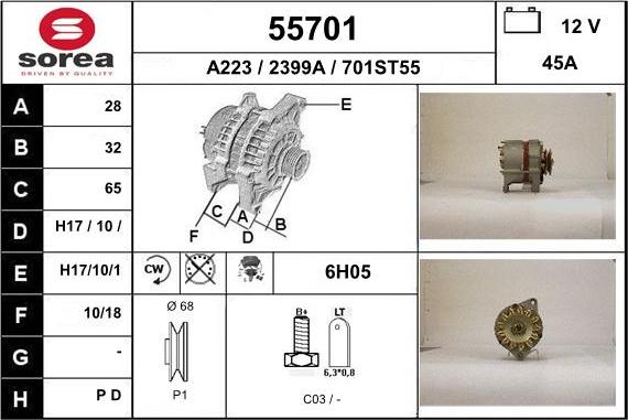 EAI 55701 - Alternatore autozon.pro