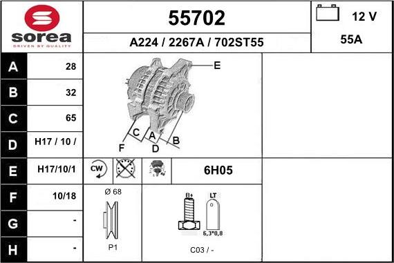 EAI 55702 - Alternatore autozon.pro