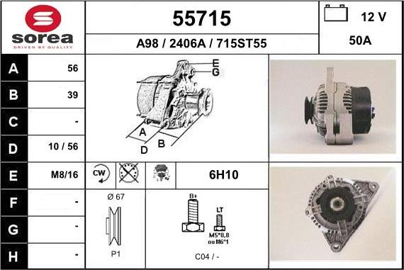 EAI 55715 - Alternatore autozon.pro