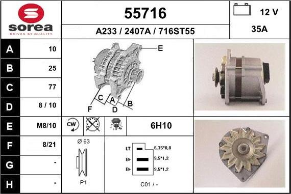 EAI 55716 - Alternatore autozon.pro