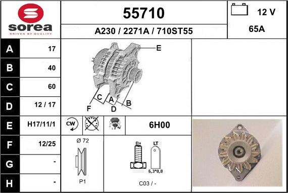 EAI 55710 - Alternatore autozon.pro