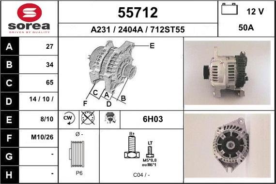 EAI 55712 - Alternatore autozon.pro