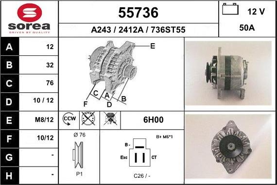 EAI 55736 - Alternatore autozon.pro