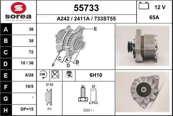 EAI 55733 - Alternatore autozon.pro