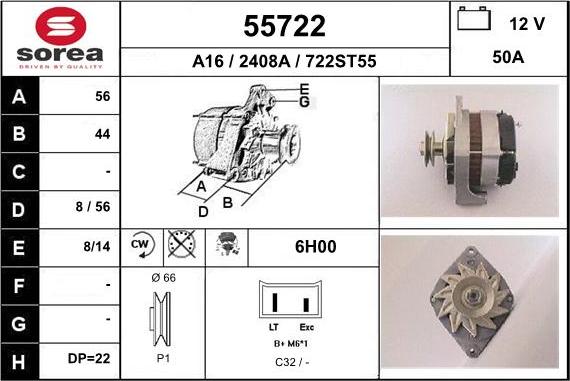 EAI 55722 - Alternatore autozon.pro