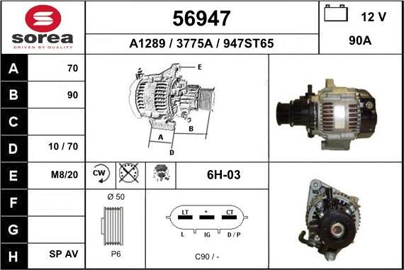 EAI 56947 - Alternatore autozon.pro