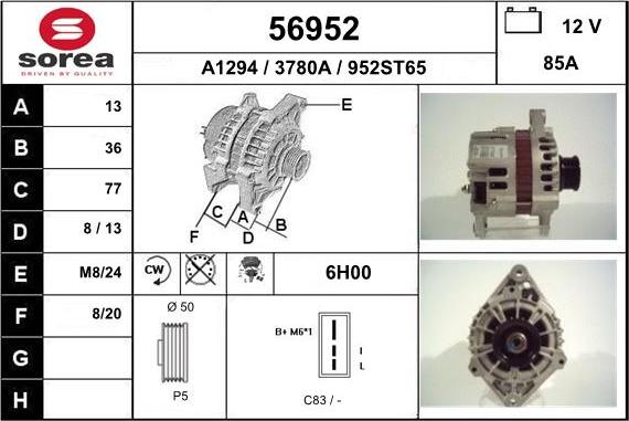 EAI 56952 - Alternatore autozon.pro