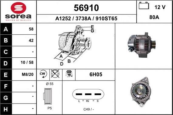 EAI 56910 - Alternatore autozon.pro