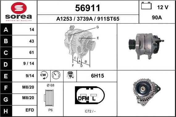 EAI 56911 - Alternatore autozon.pro