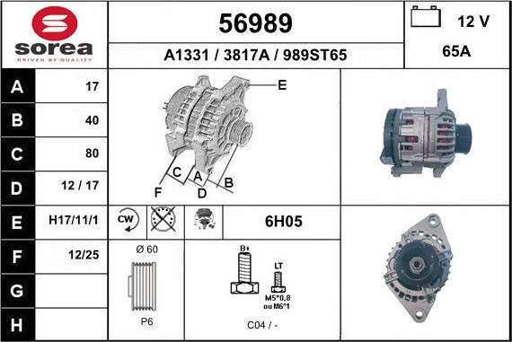 EAI 56989 - Alternatore autozon.pro