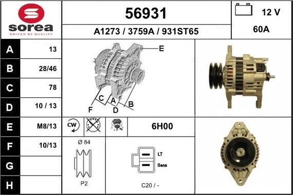 EAI 56931 - Alternatore autozon.pro