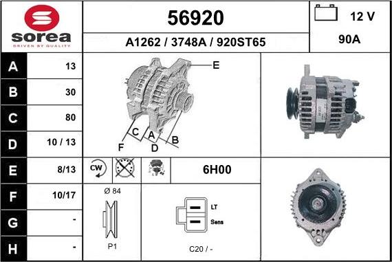 EAI 56920 - Alternatore autozon.pro