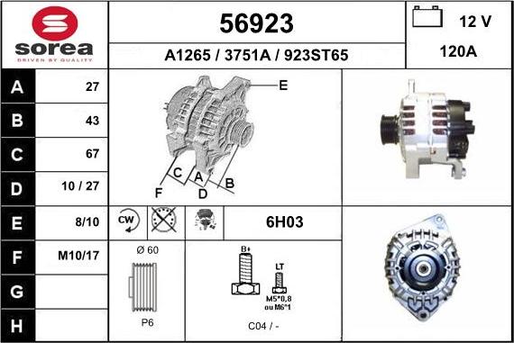 EAI 56923 - Alternatore autozon.pro