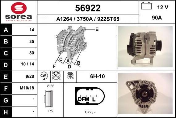 EAI 56922 - Alternatore autozon.pro