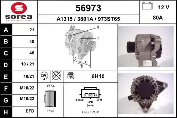 EAI 56973 - Alternatore autozon.pro