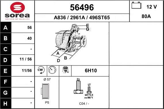 EAI 56496 - Alternatore autozon.pro