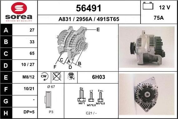 EAI 56491 - Alternatore autozon.pro