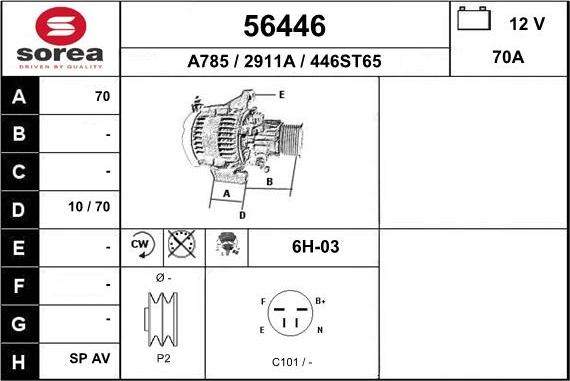 EAI 56446 - Alternatore autozon.pro