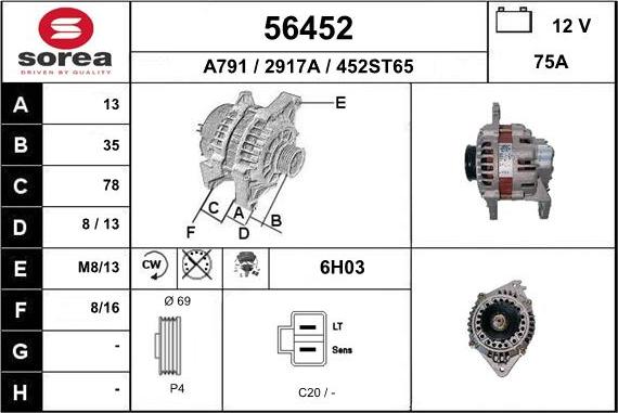 EAI 56452 - Alternatore autozon.pro