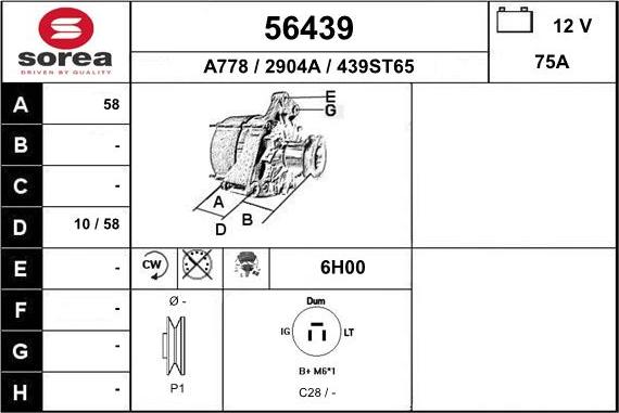 EAI 56439 - Alternatore autozon.pro