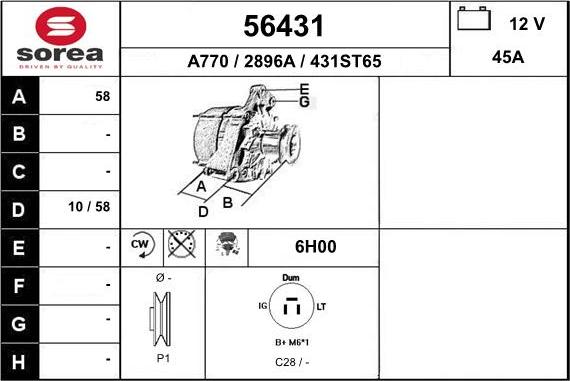 EAI 56431 - Alternatore autozon.pro