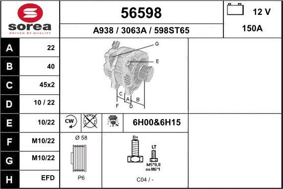 EAI 56598 - Alternatore autozon.pro