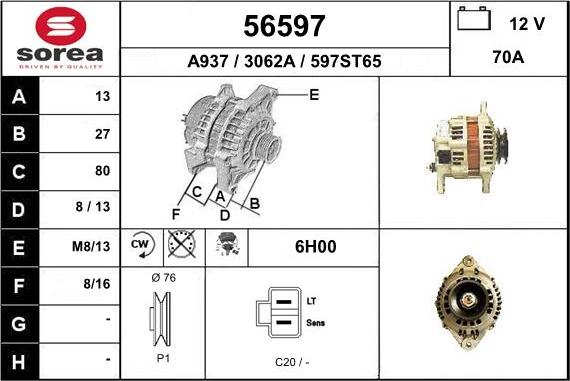 EAI 56597 - Alternatore autozon.pro