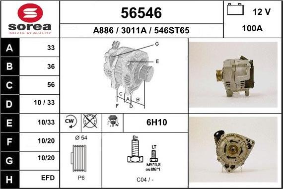 EAI 56546 - Alternatore autozon.pro