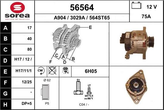 EAI 56564 - Alternatore autozon.pro