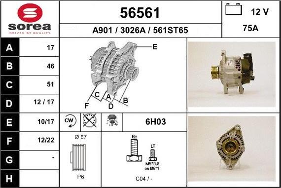 EAI 56561 - Alternatore autozon.pro