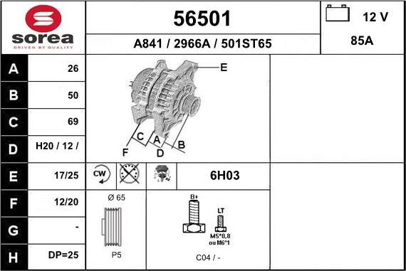 EAI 56501 - Alternatore autozon.pro