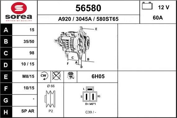 EAI 56580 - Alternatore autozon.pro